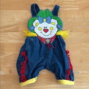 Vintage 80s cowboy bear infant overalls